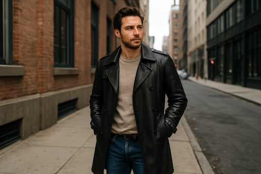 Casual Styling Tips with Men’s Leather Trench Coats: Urban Edge Unlocked