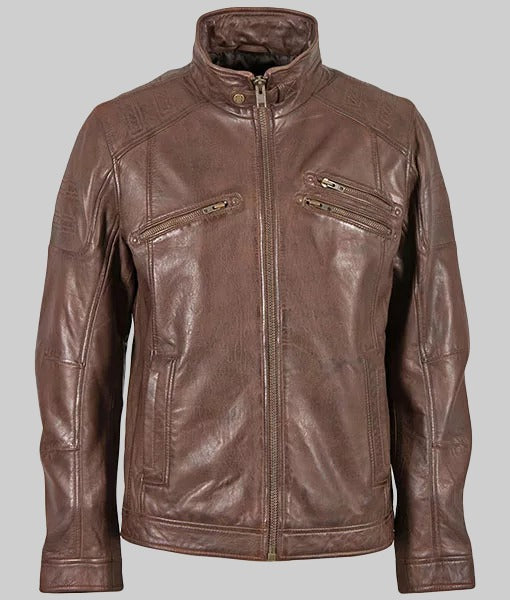 Jimmy Men’s Brown Real Leather Classic Jacket