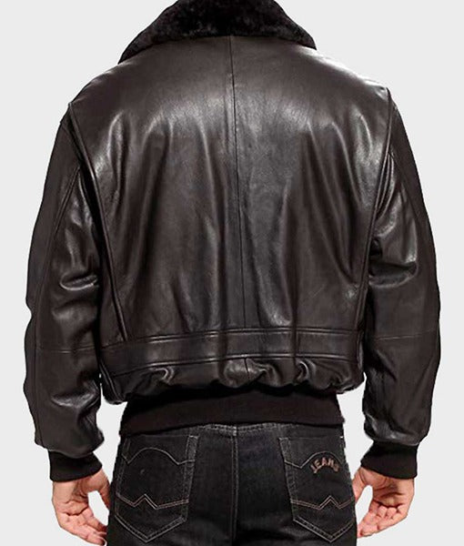 Men’s U.S. Navy G-1 Military Leather Flight Bomber Jacket