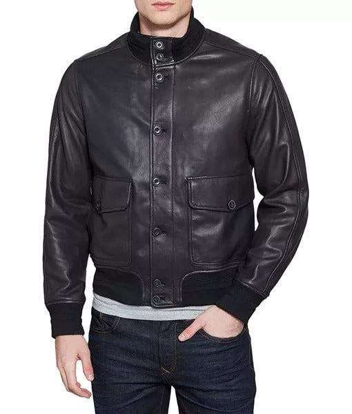 Men’s Classic A-1 Flight Suede Leather Bomber Jacket
