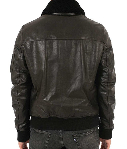 Men’s Burito Brown Shearling Aviator Leather Jacket