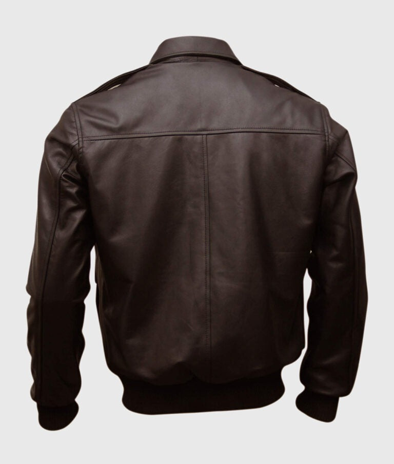 Stuart Men’s Classic Dark Brown A-2 Leather Bomber Jacket