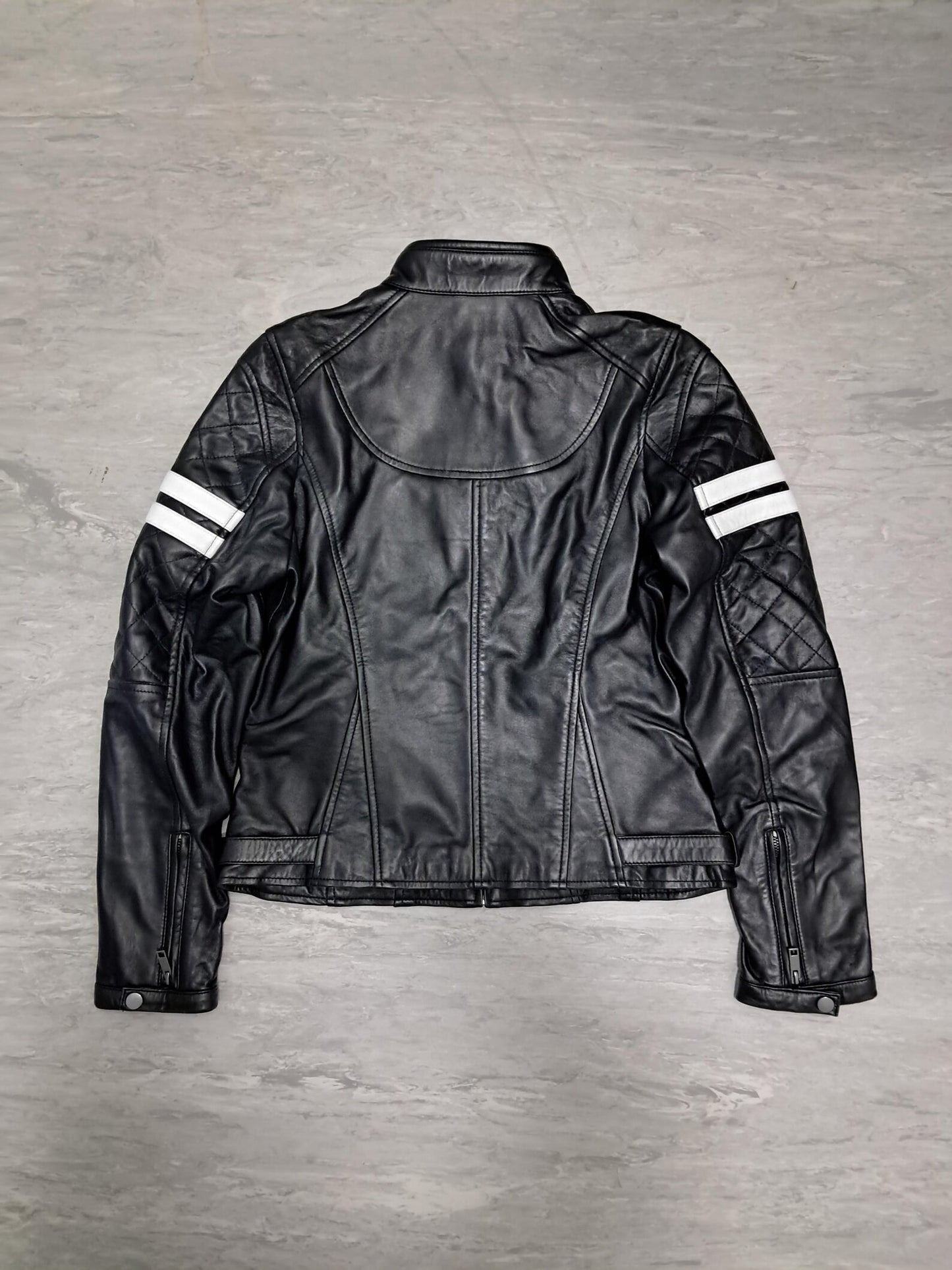 Women’s Black Biker Leather Jacket – Handmade Slim Fit Premium Leather Outerwear