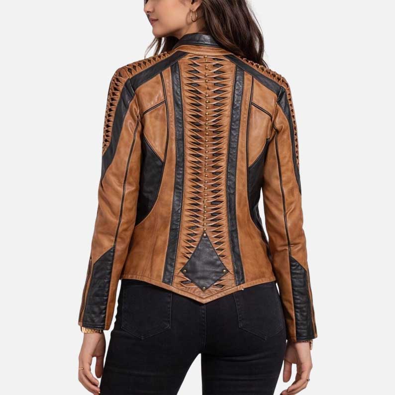 Best stylish brown leather jacket costume inspired by Seven of Nine available at Glory Store US