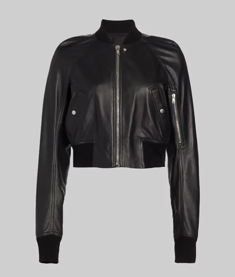 Women’s Classic Black MA-1 Bomber Leather Jacket
