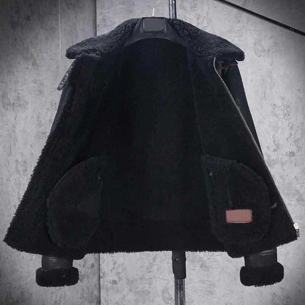 Men’s B3 Bomber Shearling Sheepskin Leather Aviator Jacket