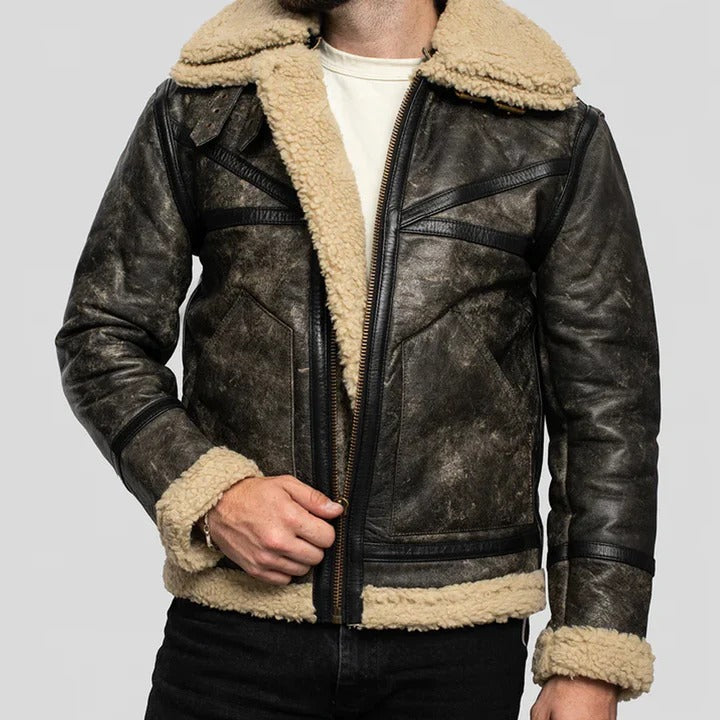 Men’s Sheepskin Leather Sherpa Jacket