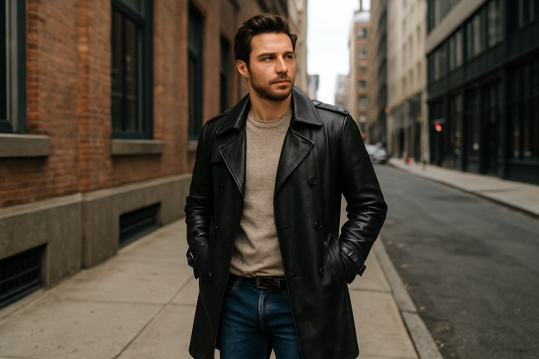 Casual Styling Tips with Men’s Leather Trench Coats: Urban Edge Unlocked