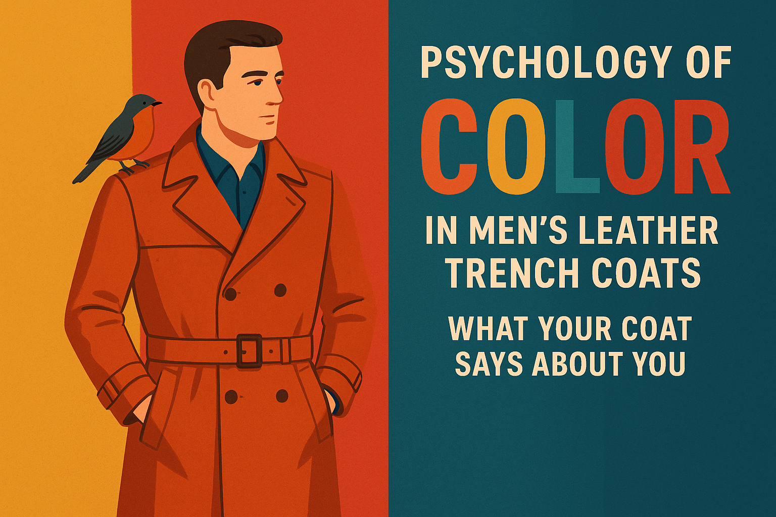 Psychology of Color in Men's Leather Trench Coats | Glory Store US