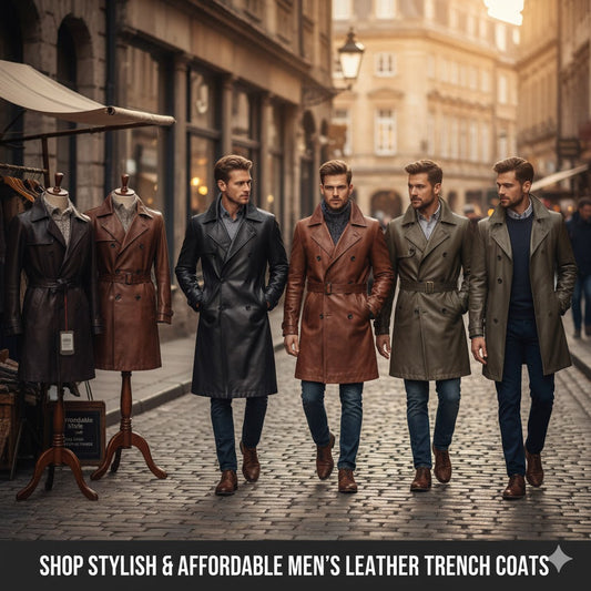 Shop Stylish & Affordable Men’s Leather Trench Coats