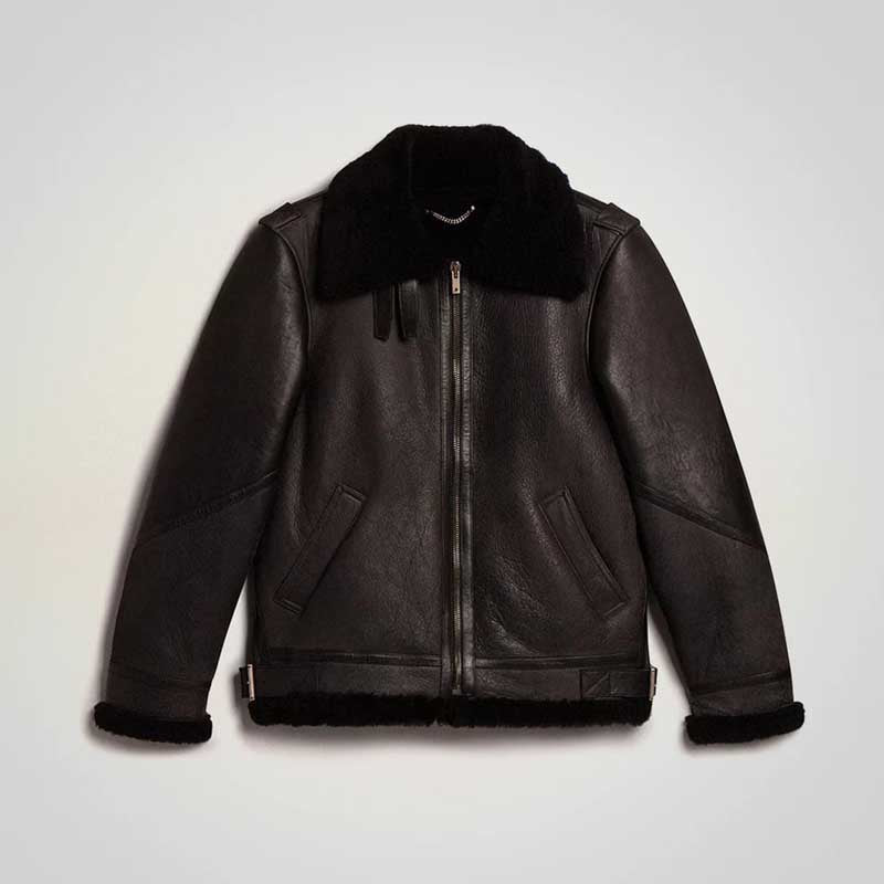 Shearling vs sheepskin guide: men's B3 shearling leather bomber flight jacket