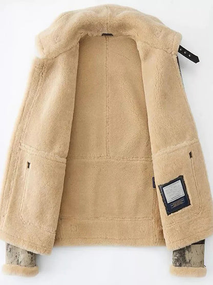 Men's Fur B3 Flight Aviator Shearling Bomber Jacket - Premium 2023