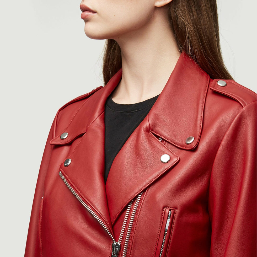 Classic Red Biker Jacket