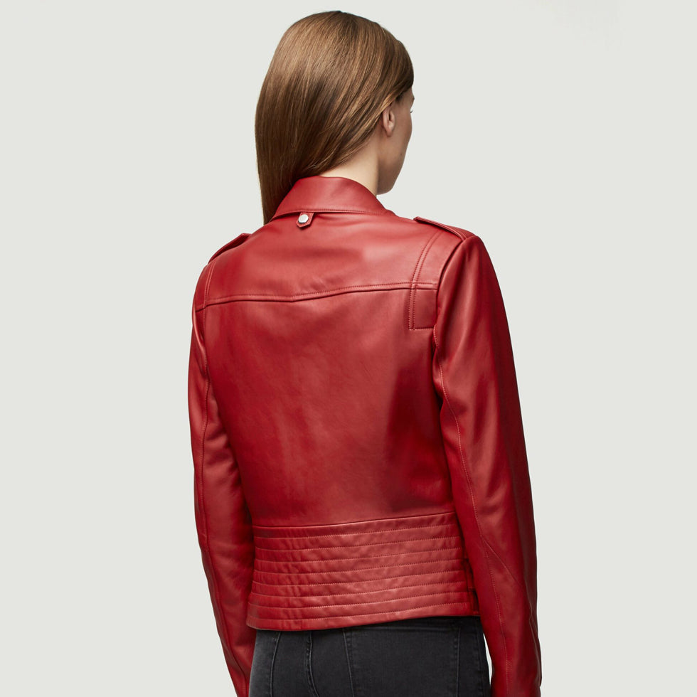 Classic Red Biker Jacket