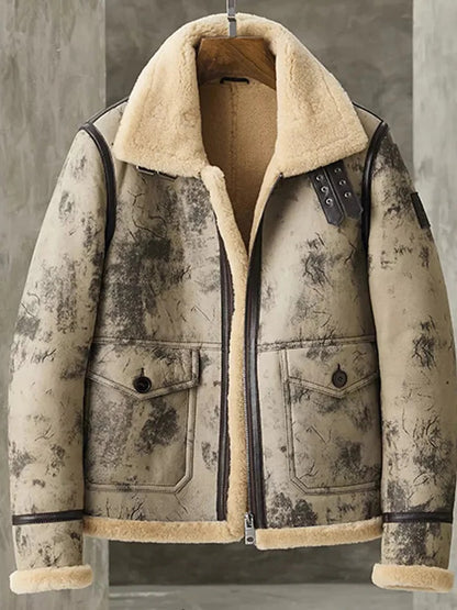 Men's Fur B3 Flight Aviator Shearling Bomber Jacket - Premium 2023