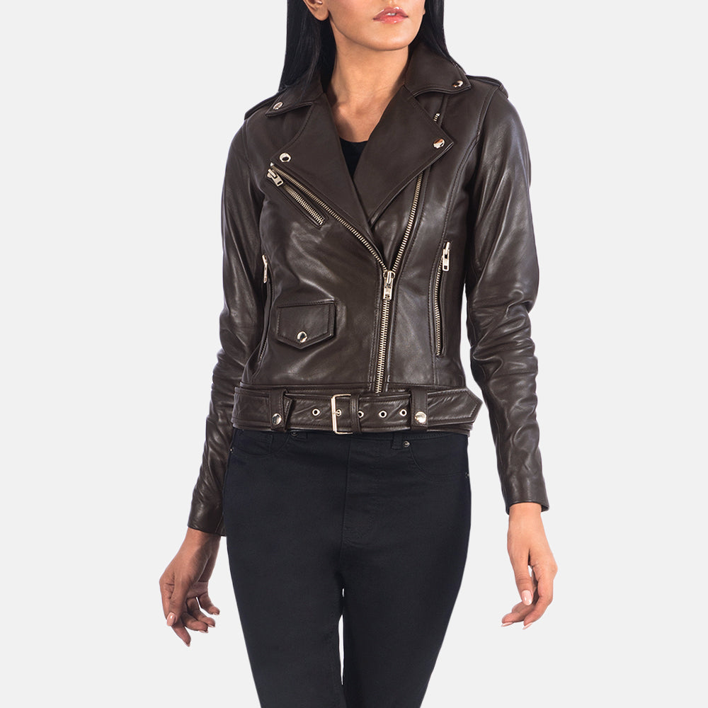 Alison Brown Leather Biker Jacket