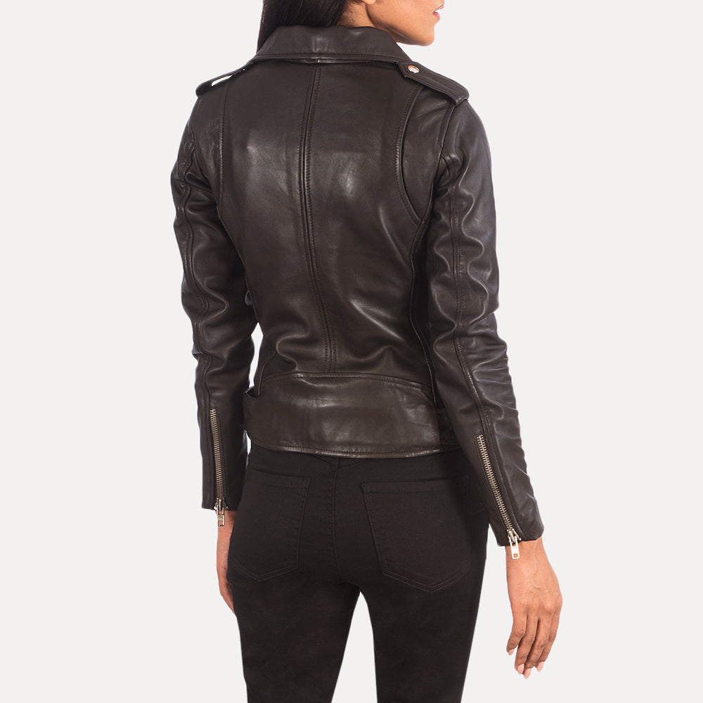 Alison Brown Leather Biker Jacket