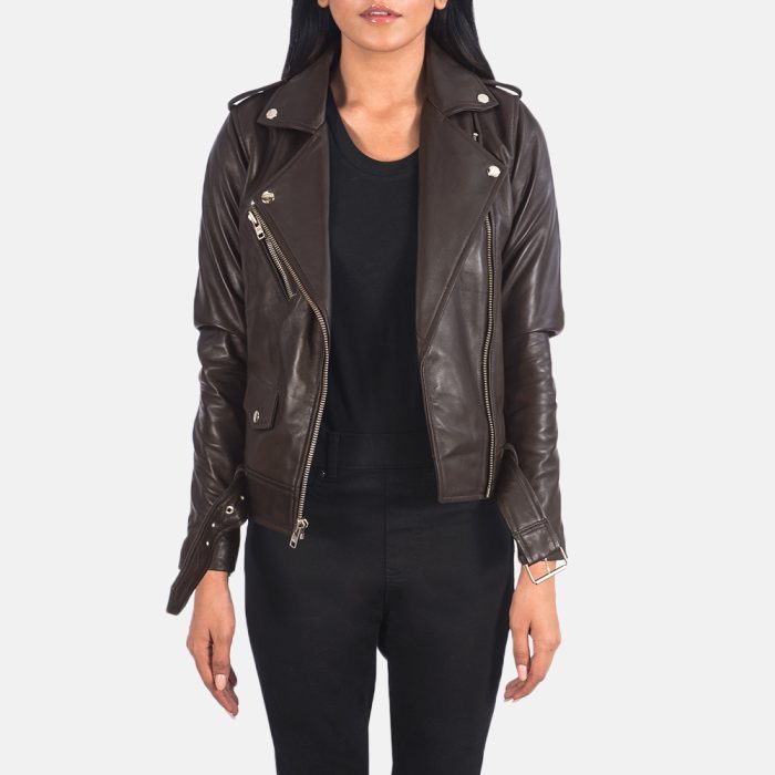 Alison Brown Leather Biker Jacket