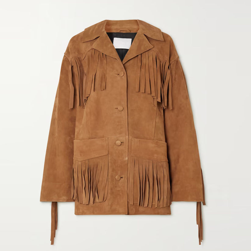 Cowboy Fringe Western Leather Suede Jacket