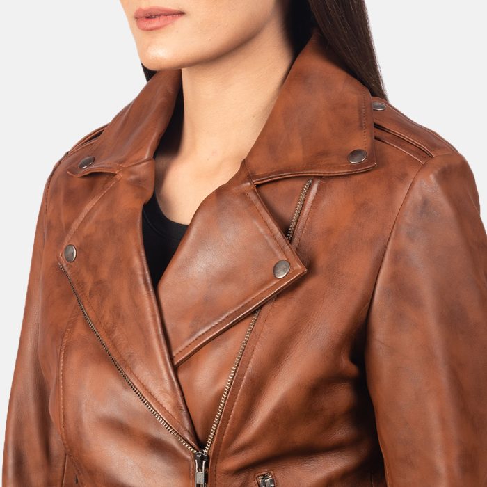 Flashback Brown Leather Biker Jacket