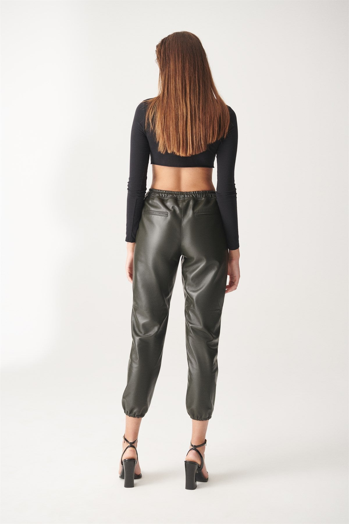 AIDA Green Sport Leather Pants