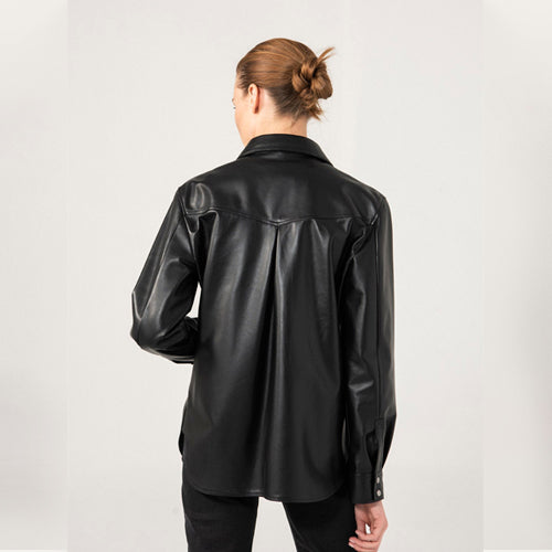 Black Noble Womens Leather Shirt