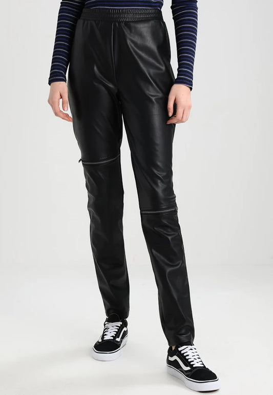 Women's Real Lambskin Leather Skinny and Capri Pant