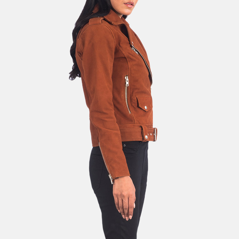 Alison Brown Belted Western Women Suede Jacket