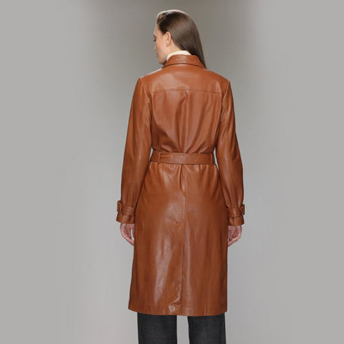 Lamb skin Leather Coat