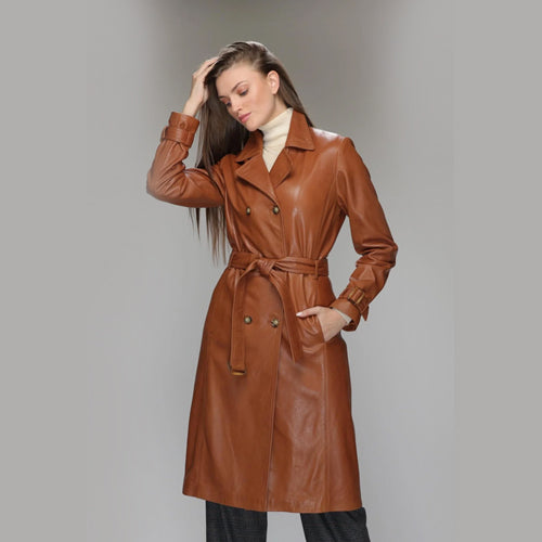 Lamb skin Leather Coat