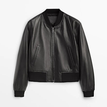 Men’s Trendy Bomber Leather Jacket