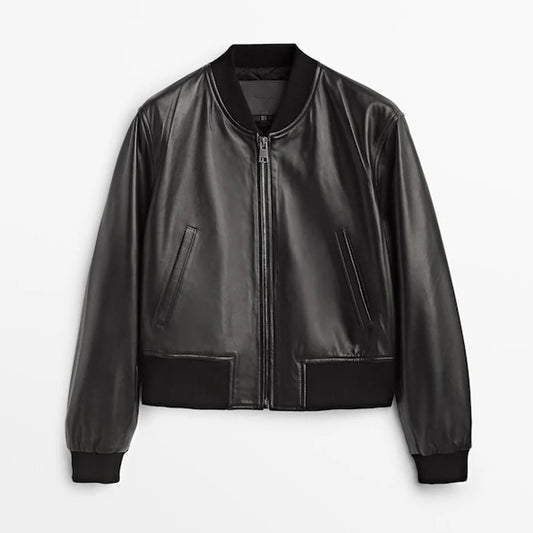 Men’s Trendy Bomber Leather Jacket
