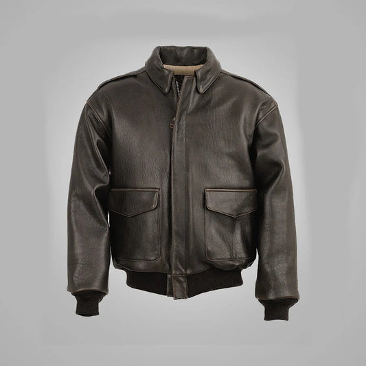 Men's Brown Vintage Lambskin A2 Flying Leather Jacket