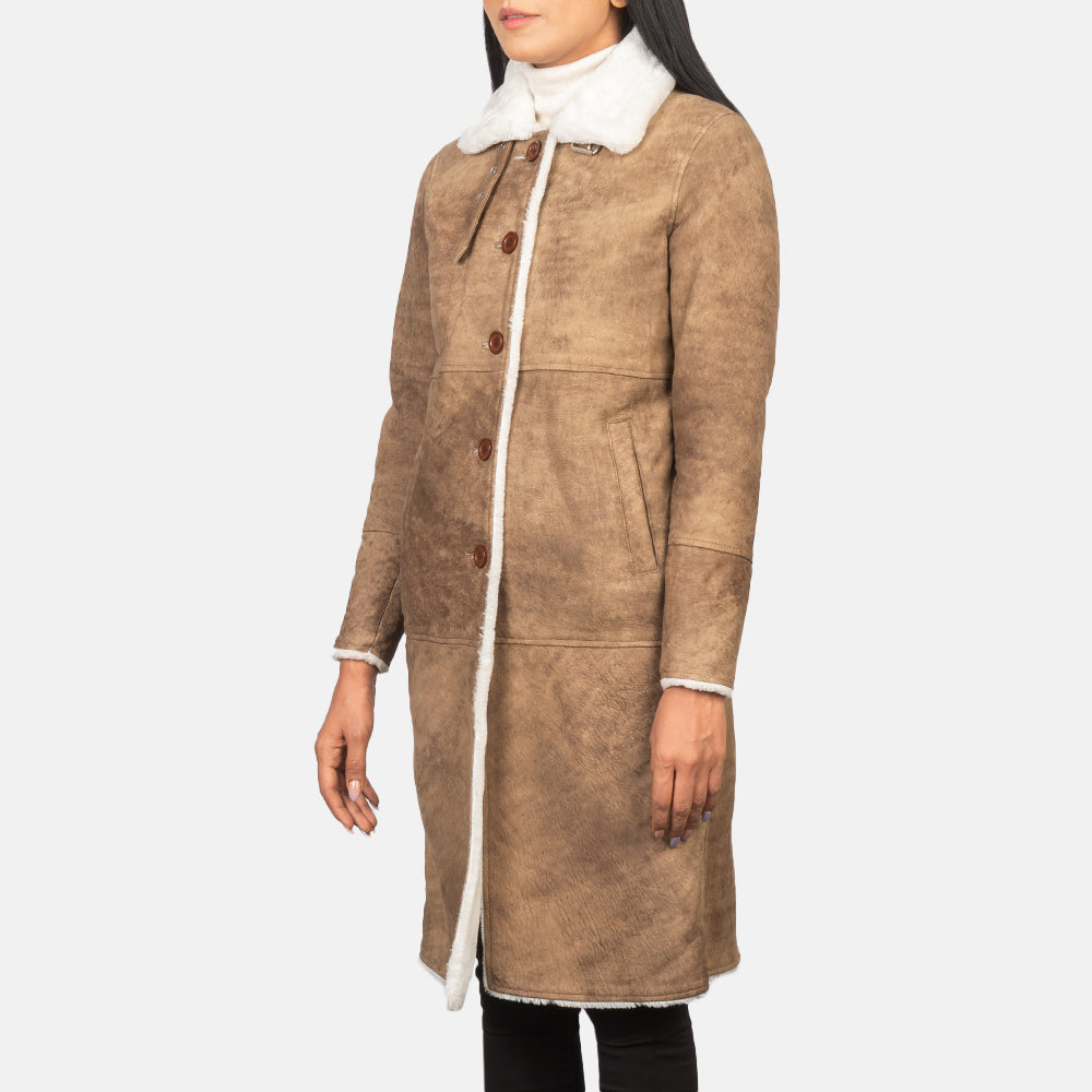 Shearling Brown Leather Coat