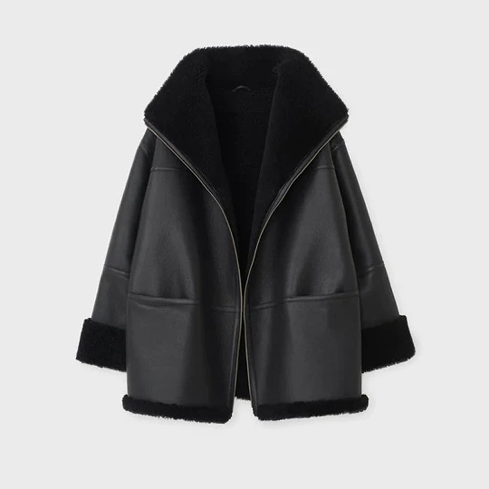 Women B3 RAF Styled Sheepskin Shearling Leather Jacket