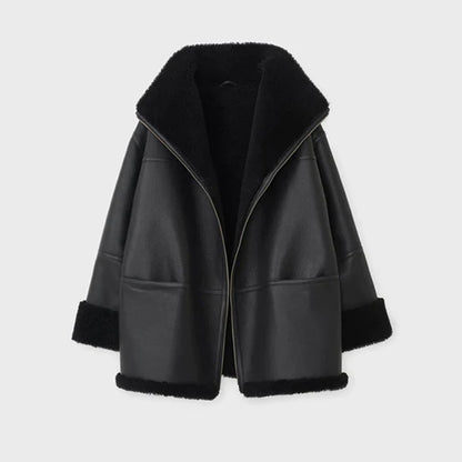 Women B3 RAF Styled Sheepskin Shearling Leather Jacket