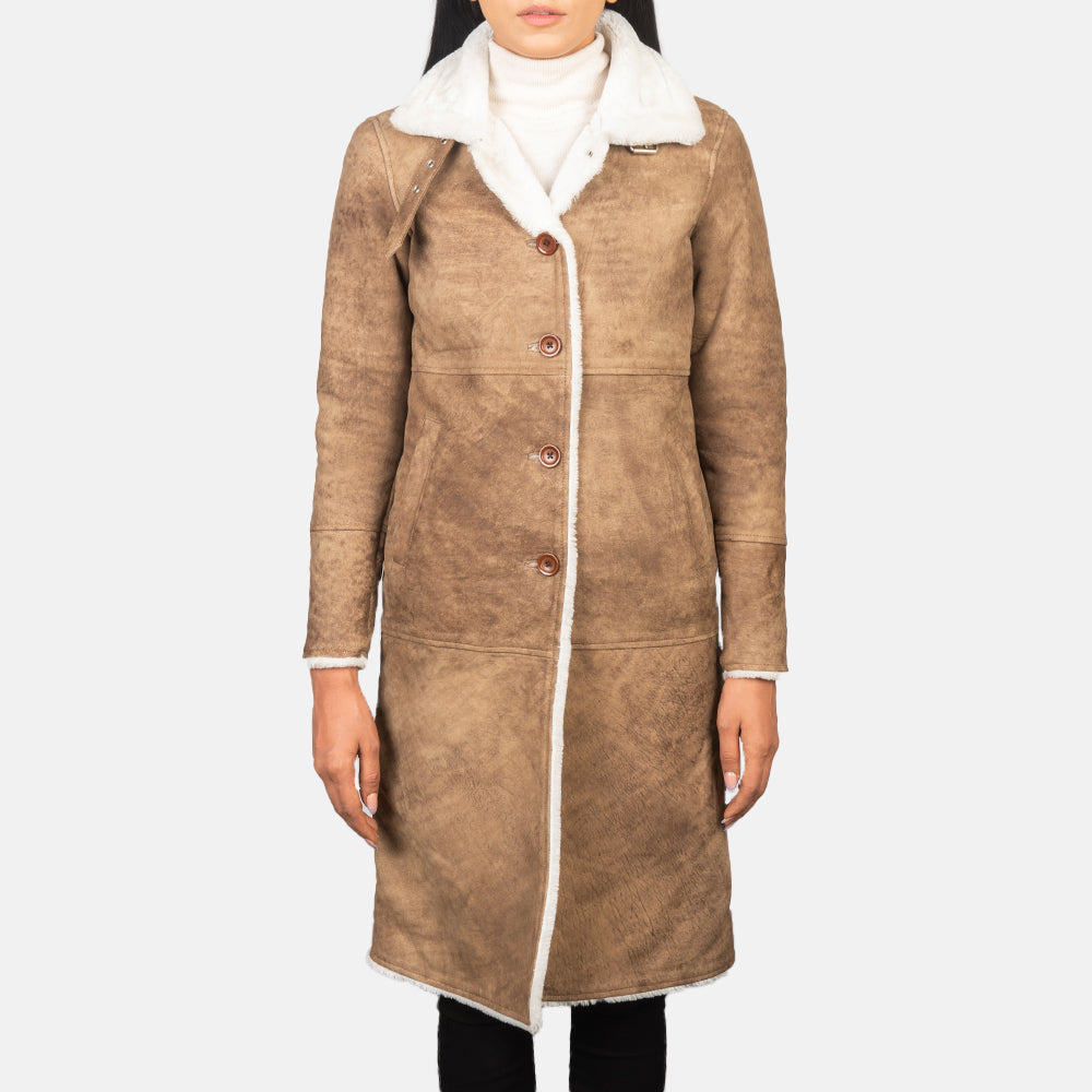 Shearling Brown Leather Coat