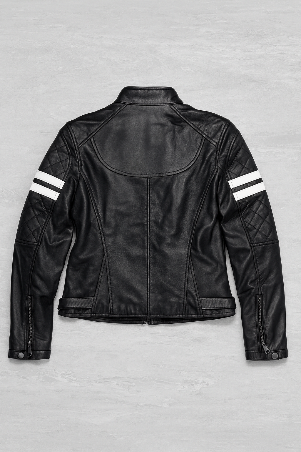 Women’s Black Biker Leather Jacket – Handmade Slim Fit Premium Leather Outerwear