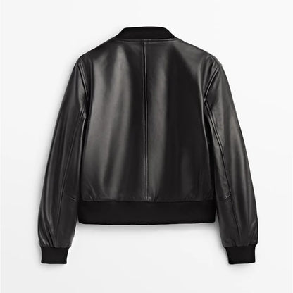 Men’s Trendy Bomber Leather Jacket