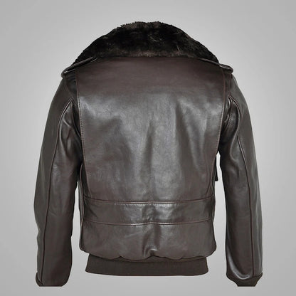 Men’s Brown RAF A2 Cowhide Leather Flight Jacket – Classic Flying Style