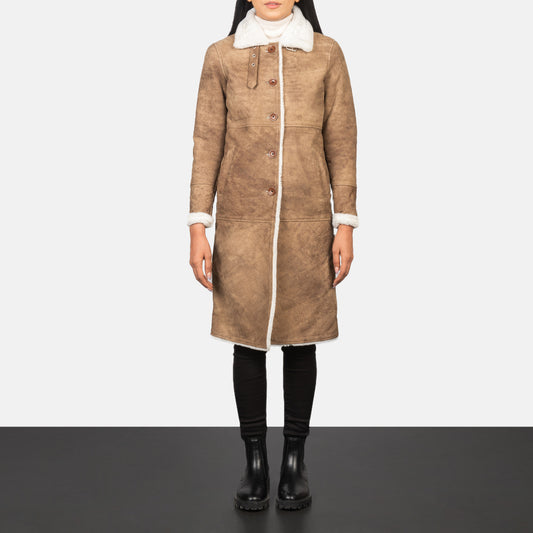 Shearling Brown Leather Coat