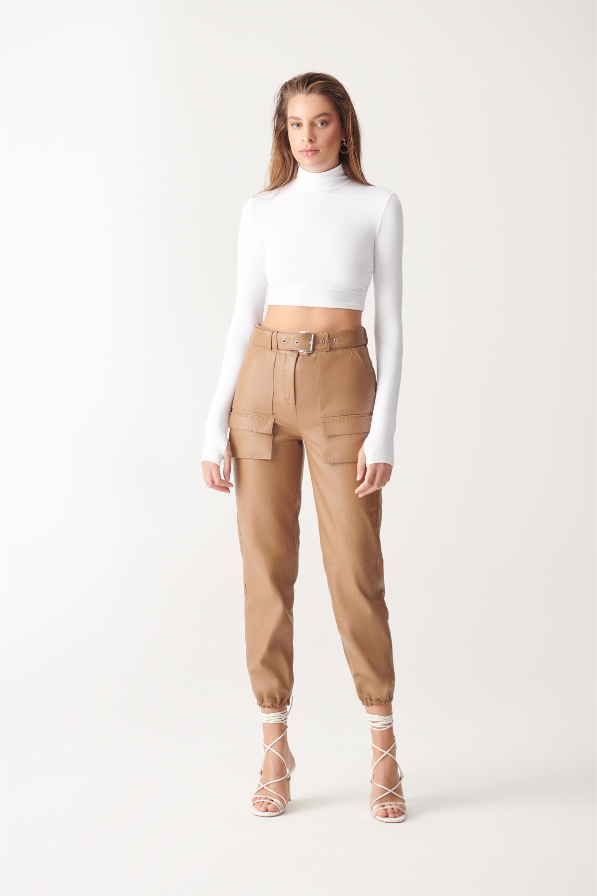 BECCA Brown Sport Leather Pants