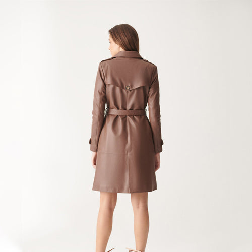 Tan Trench Coat Leather Coat