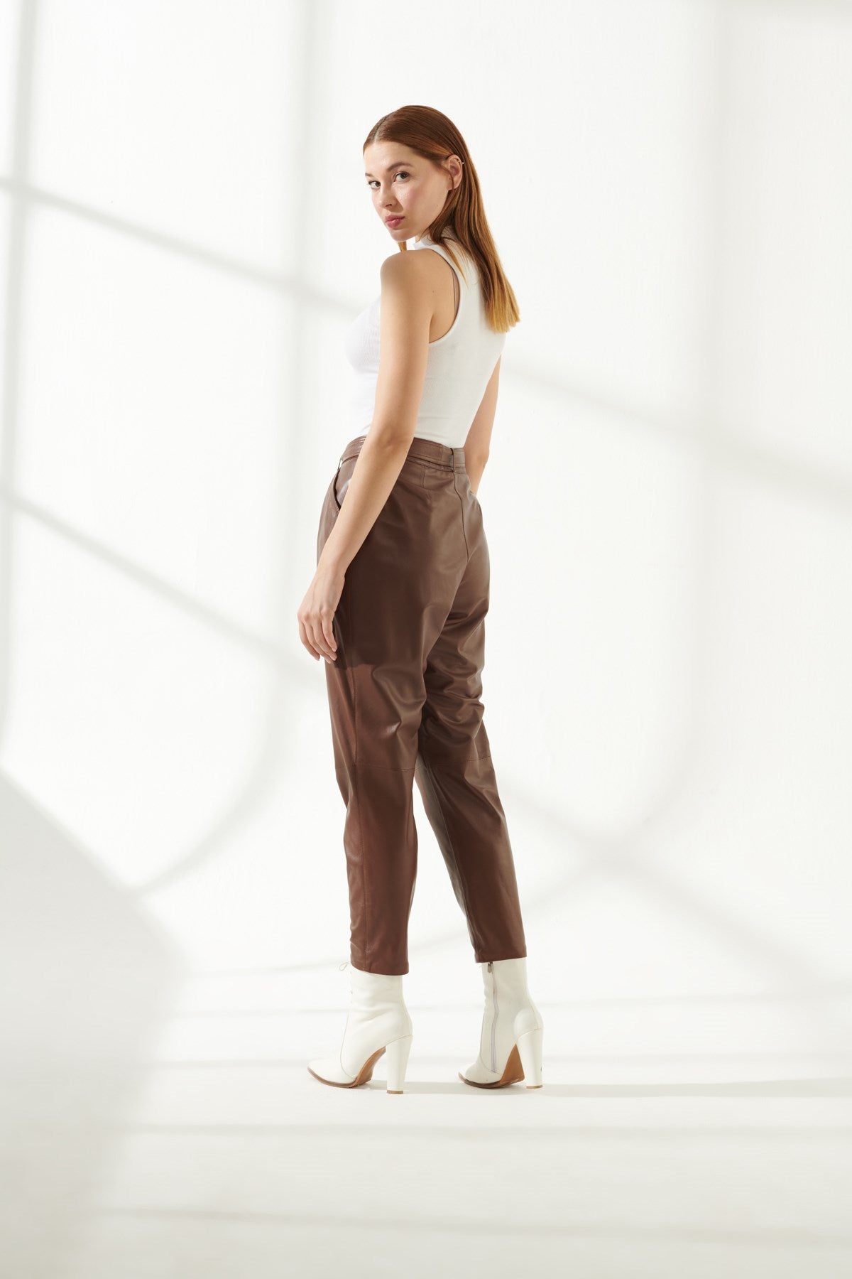 Gracie Women Brown Pleated Pants