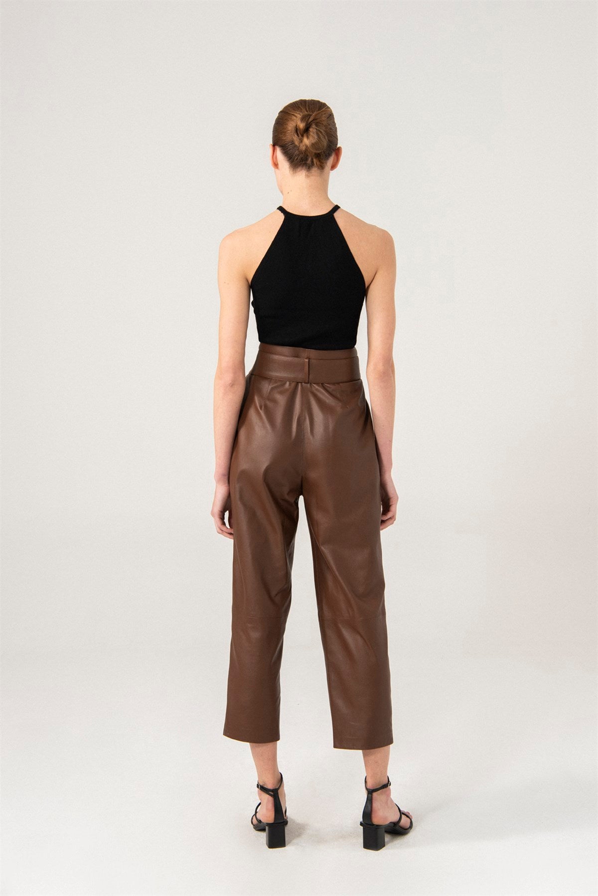 Hazel Women Brown Pleated Pants