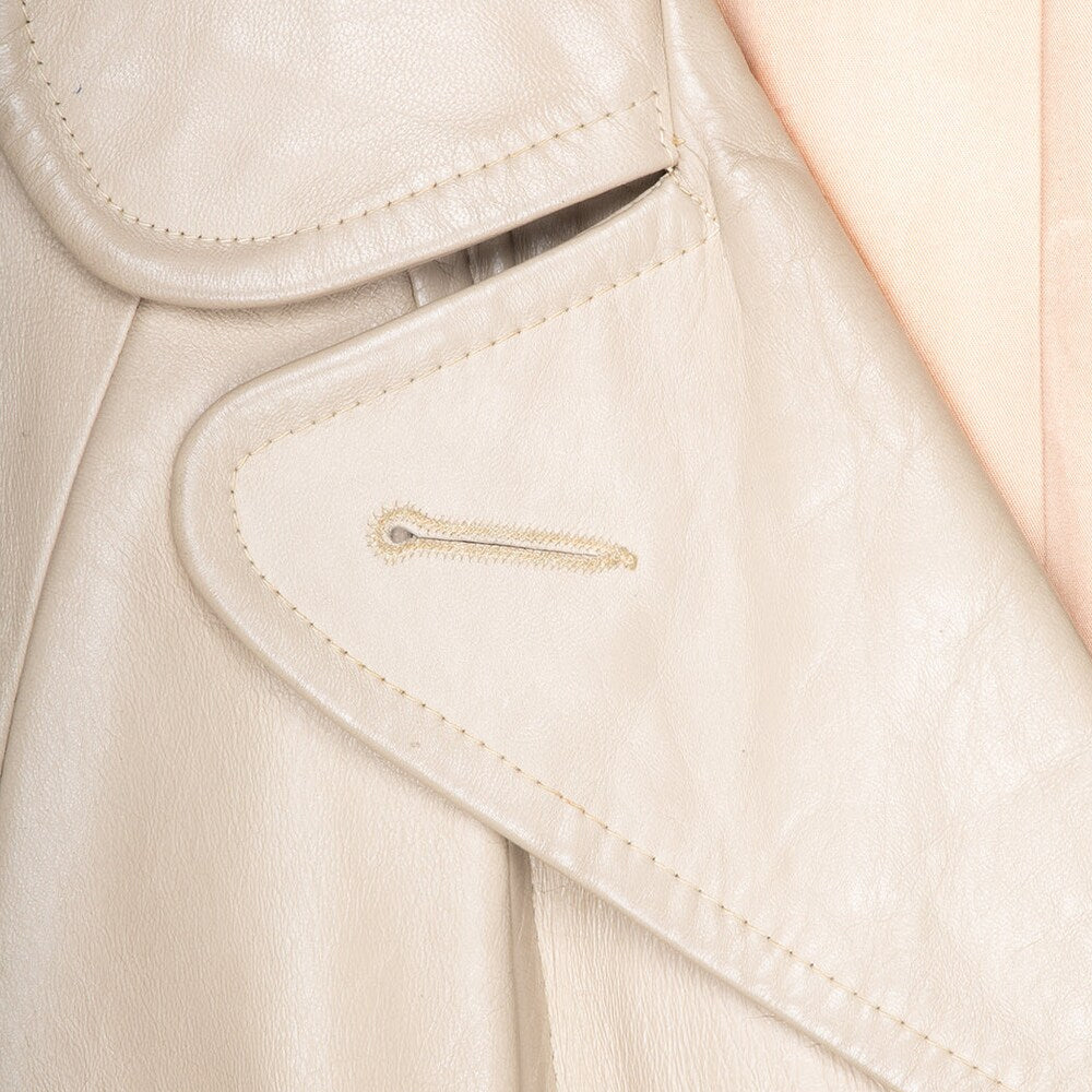 Cream leather trench coat