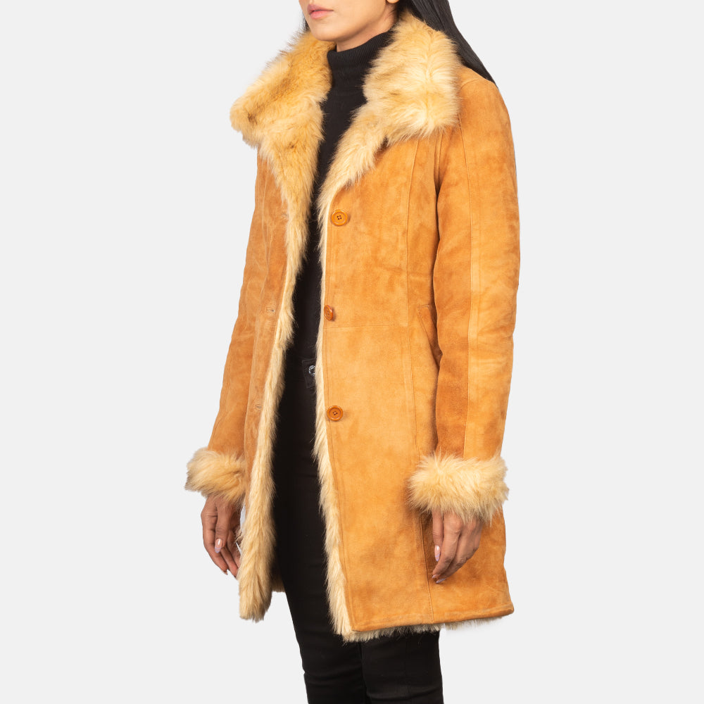 Shearling Beige Leather Coat