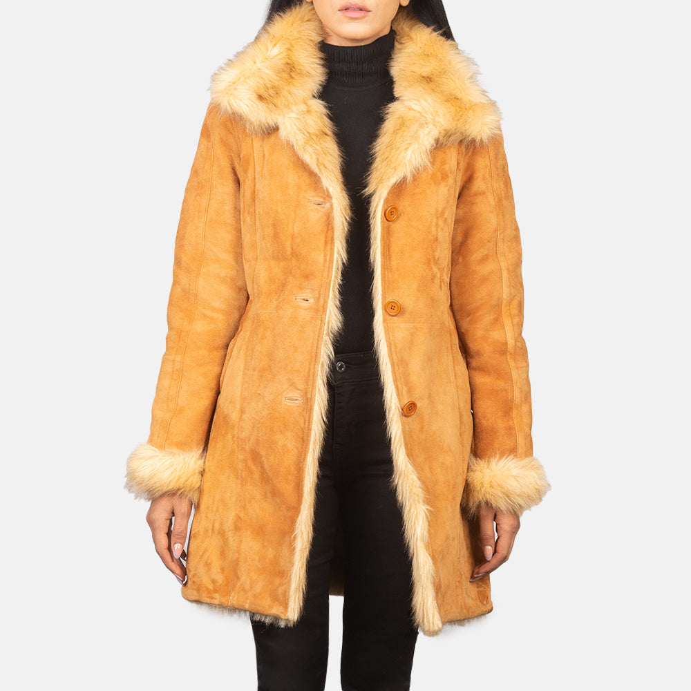 Shearling Beige Leather Coat