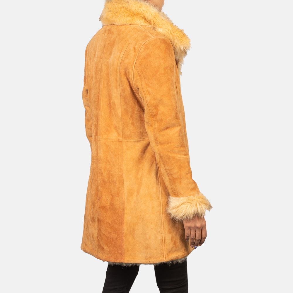 Shearling Beige Leather Coat