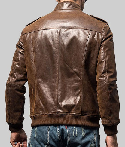 Adam Men’s Brown Real Leather Motorcycle Jacket